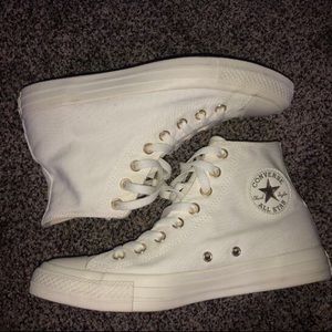 Converse High Tops- Off white/gold